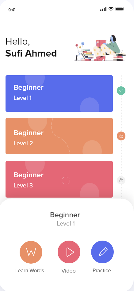 1. Select your level and we will plan your study 